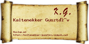 Kaltenekker Gusztáv névjegykártya